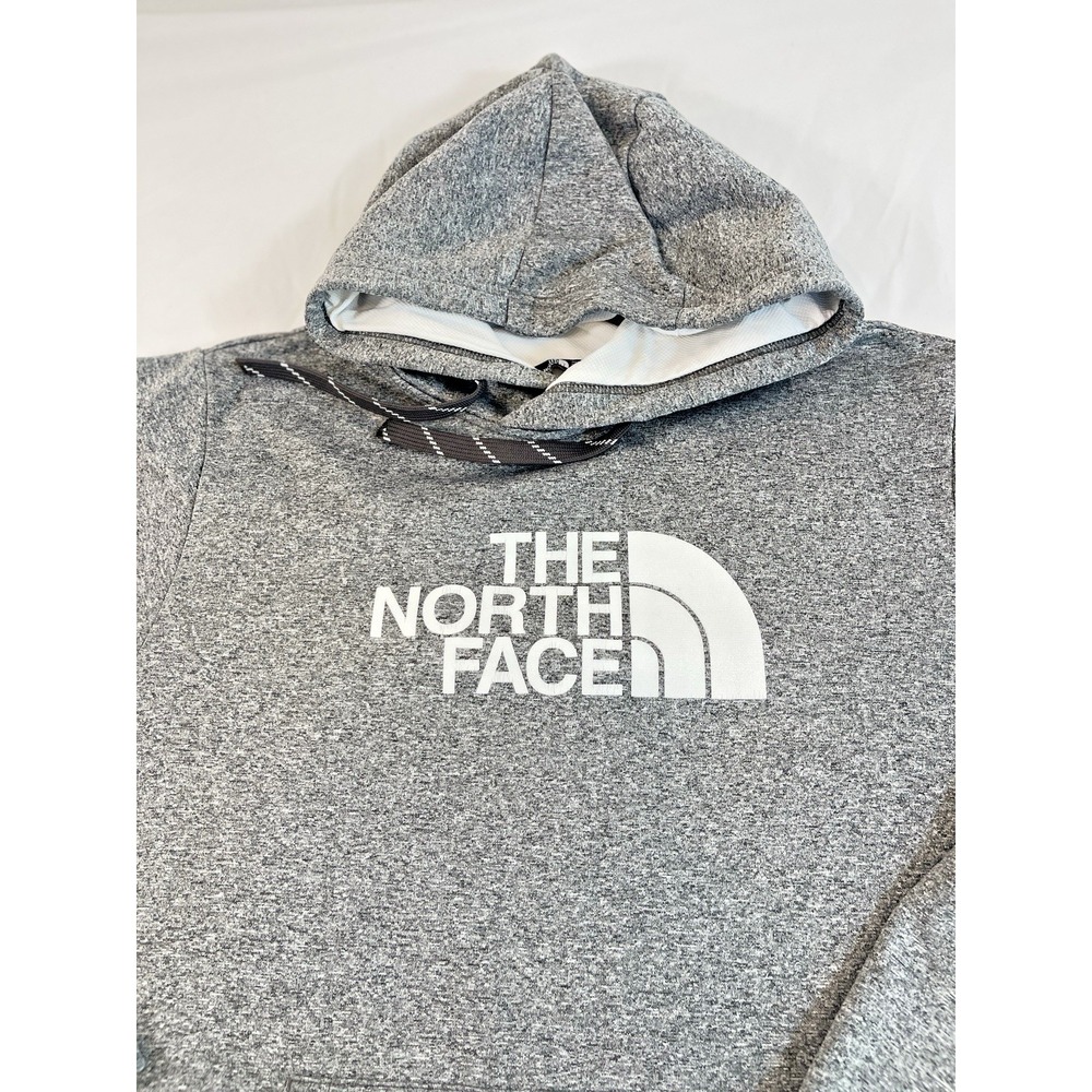 North Face Mens Pullover Hoodie Medium Bold Half Dome White Logo front and back - Picture 5 of 11